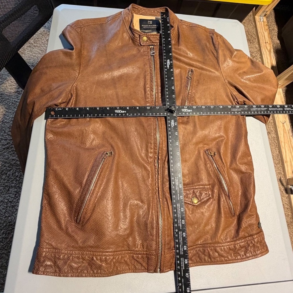 Scotch and Soda Goat Leather Jacket, Amsterdam Couture Exclusive Men's Size L - Picture 8 of 16